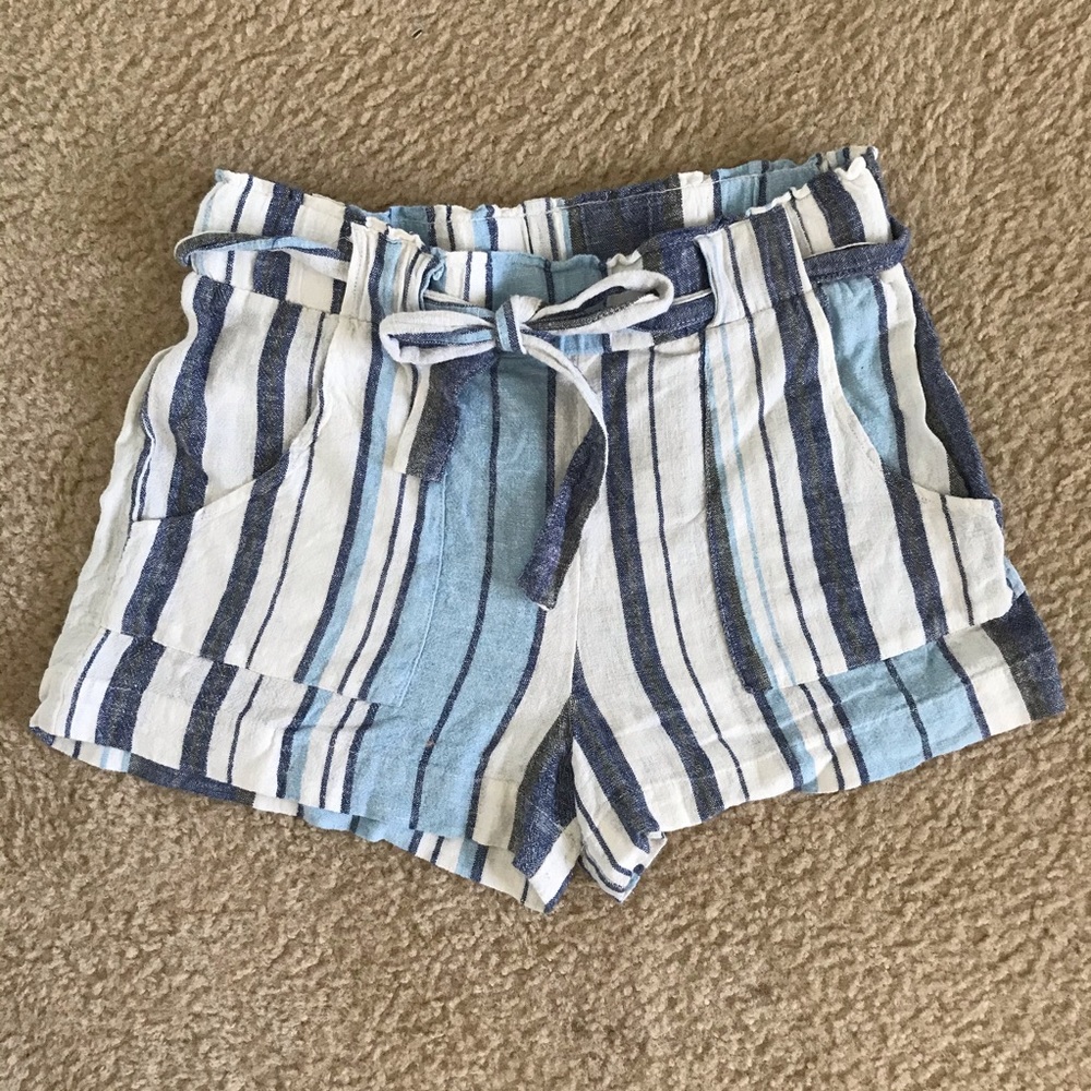 Linen Paper-bag Shorts